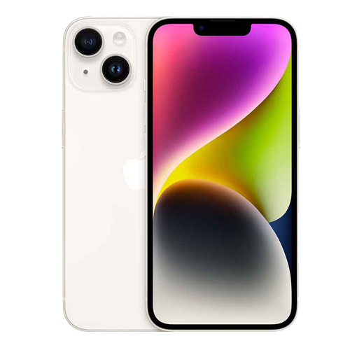 Smartphone with colorful display on a white background