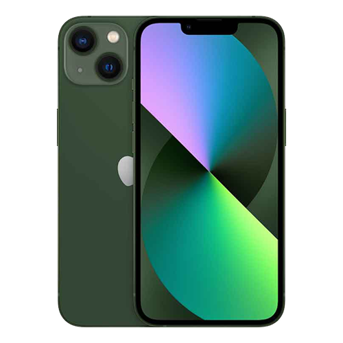 Green smartphone showing front and back on a white background