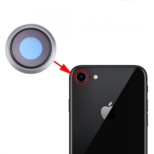 Smartphone with a new camera lens on a white background