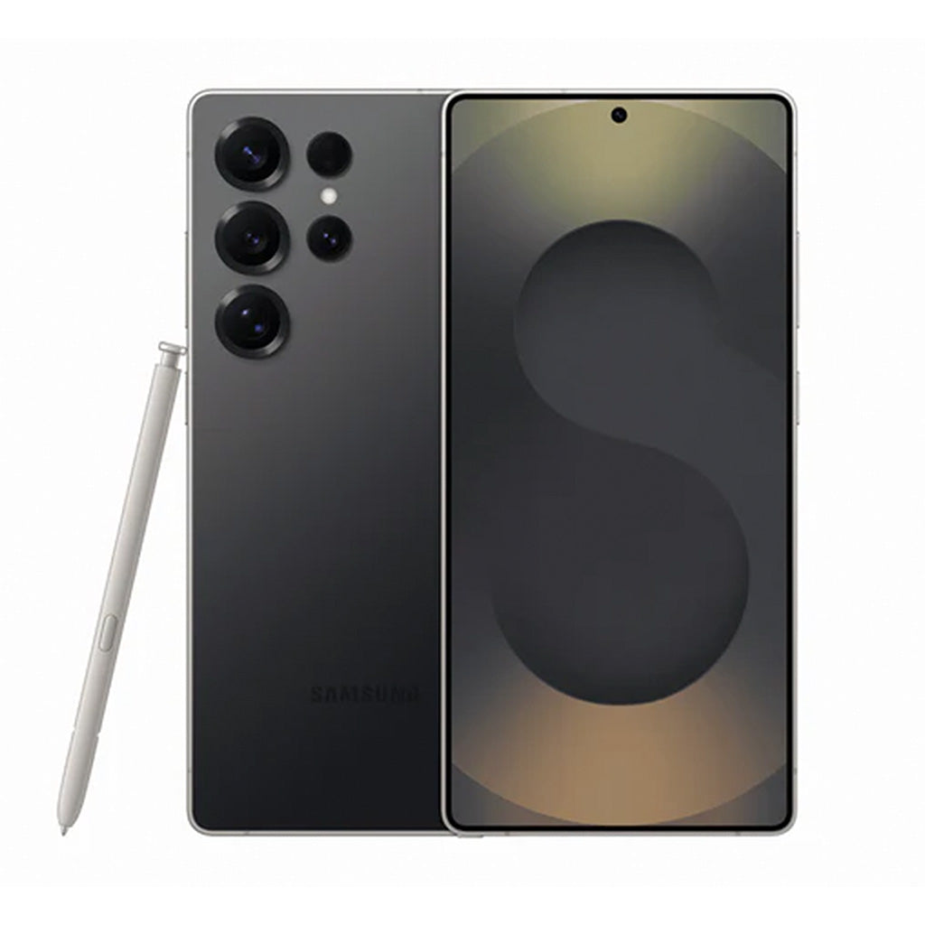 Samsung smartphone with stylus on a white background