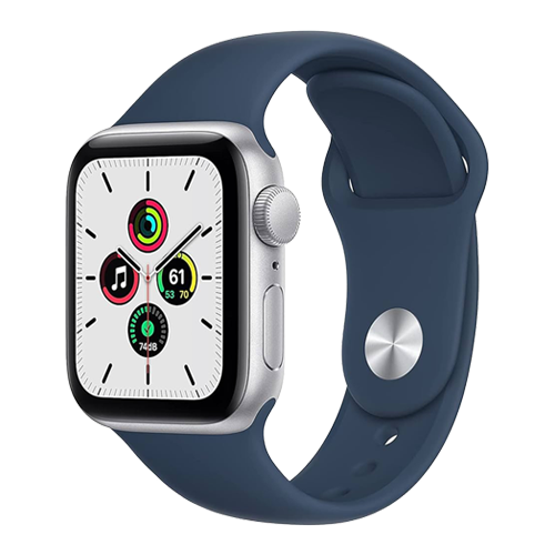 Smartwatch with a blue band on a white background