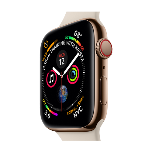 Smartwatch with a colorful display on a white background