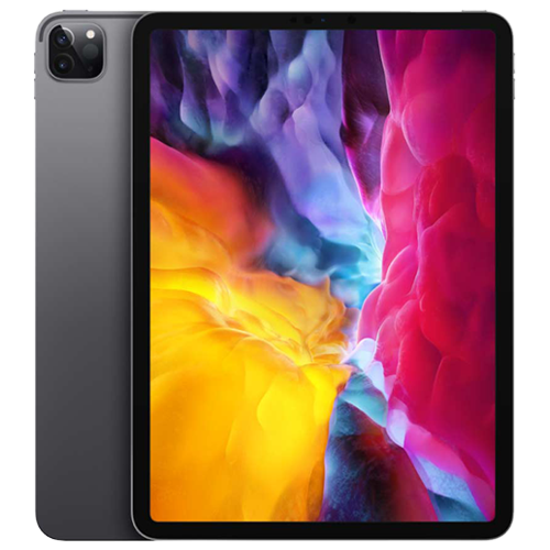 Tablet with a colorful abstract design on the screen