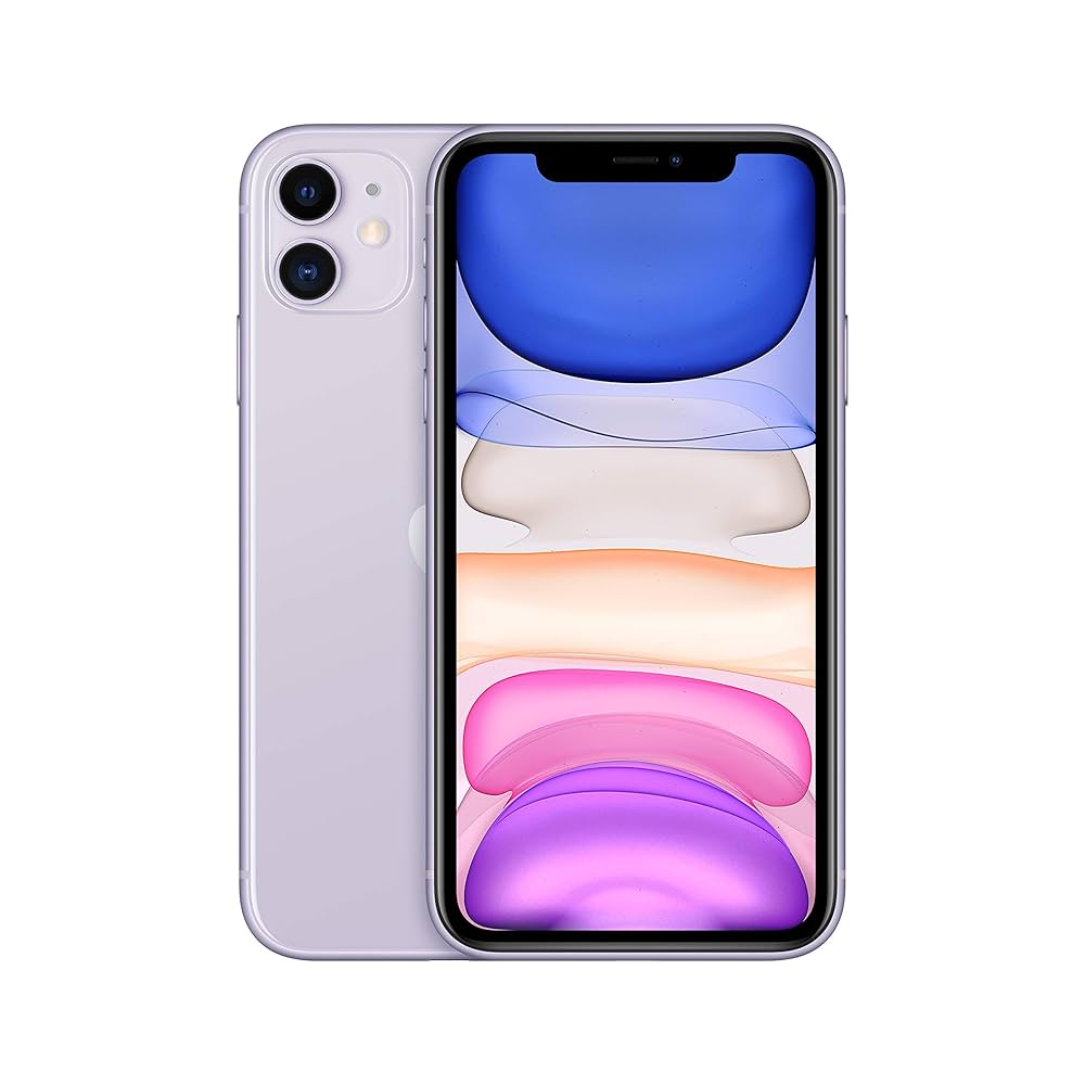 Smartphone with a colorful display on a white background