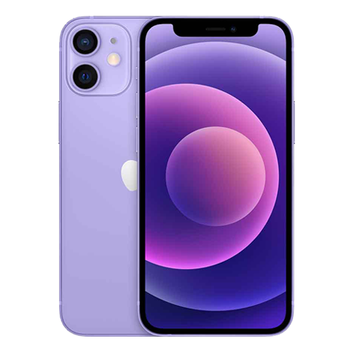 Purple smartphone with a gradient design on the screen against a white background
