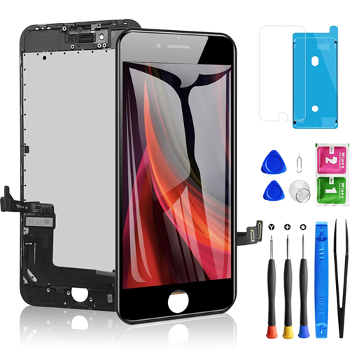 Phone screen replacement kit with tools on a white background